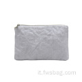 2022 Nuova borsa per monete a colori puro Simple Style Durable riutilizzabile Tyvek Cosmetic Borse per donne